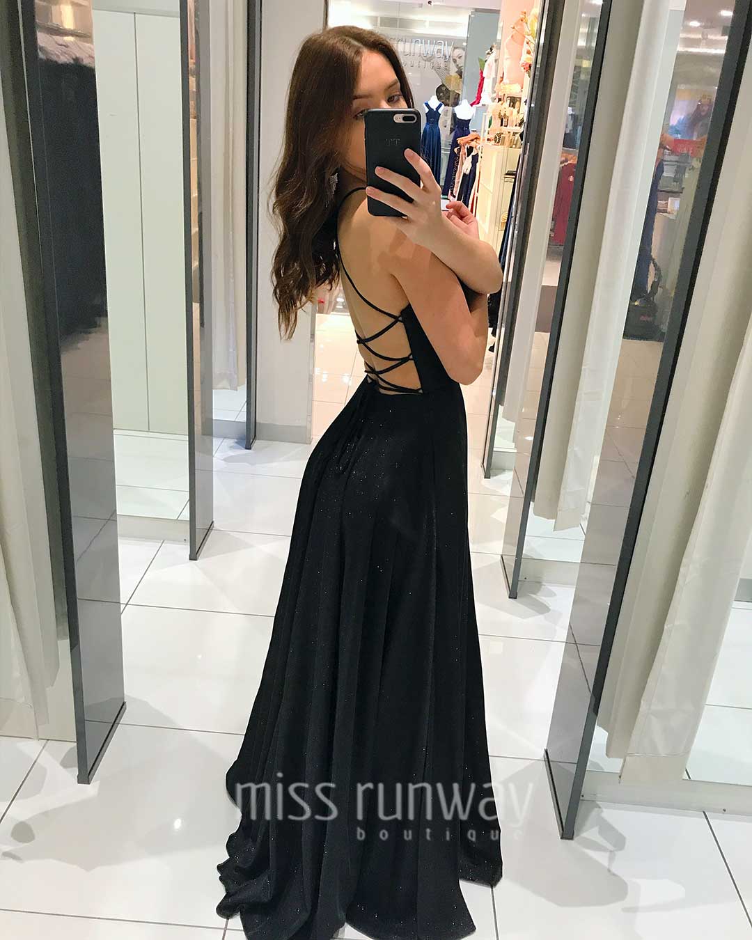 Vivien Glitter Gown - Black - View 5 | Shop Formal Dress