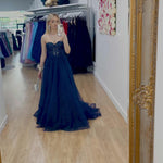 Hadley Tulle Glitter Gown - Navy