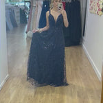 Isabella Beaded Gown - Navy