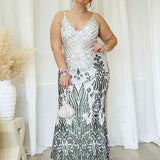 Elsa Sequin Gown -Silver