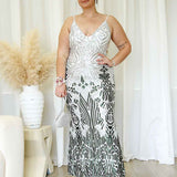 Elsa Sequin Gown -Silver