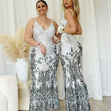 Elsa Sequin Gown -Silver
