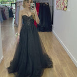 Hadley Tulle Glitter Gown - Black
