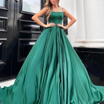 Zahara Satin Gown - Bottle Green