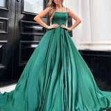 Zahara Satin Gown - Bottle Green