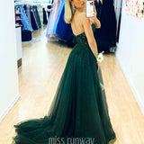 Hadley Tulle Glitter Gown - Emerald