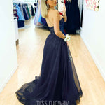 Hadley Tulle Glitter Gown - Navy