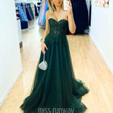 Hadley Tulle Glitter Gown - Emerald