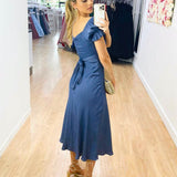 Masie Midi Dress - Steel Blue