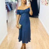 Masie Midi Dress - Steel Blue