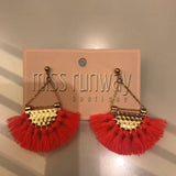 Victorian Fan Earrings - Coral - Miss Runway Boutique