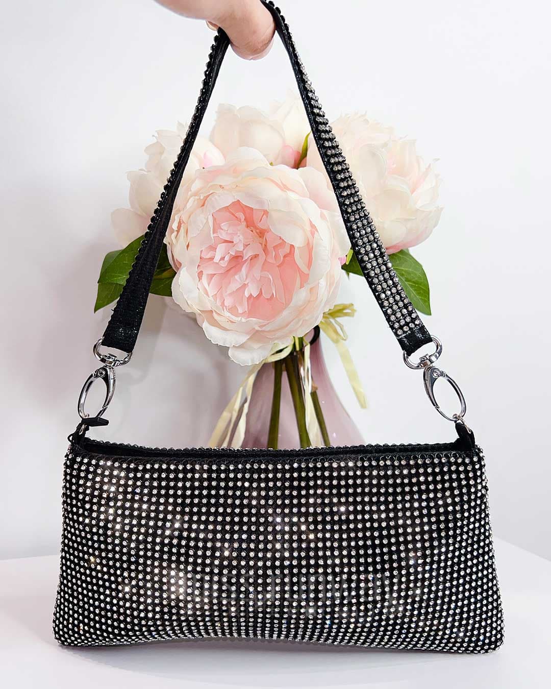 Lola Diamante Mini Bag - Black