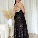 Neveda Sequin Gown - Black