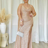 Neveda Sequin Gown - Rose Gold
