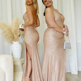 Neveda Sequin Gown - Rose Gold