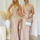 Neveda Sequin Gown - Rose Gold