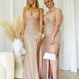 Neveda Sequin Gown - Rose Gold