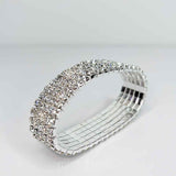 Tamika 5 Row Diamante Bracelet - Silver
