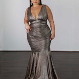 Ryley Stretch Shimmer Gown - Copper