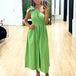 Angelina One Shoulder Maxi Dress - Green