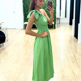 Angelina One Shoulder Maxi Dress - Green