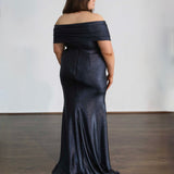 Forever Stretch Shimmer Gown - Midnight Navy