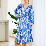 Poppy Chiffon Maxi Dress - Blue Print