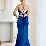 Zaliah Glitter Gown - Cobalt Blue