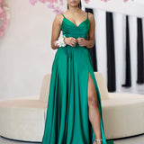 Marlia Corset Satin Gown - Emerald