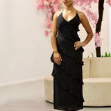 Jolene Ruffle Maxi Dress - Black