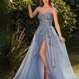 Azura Strapless Gown - Paris Blue