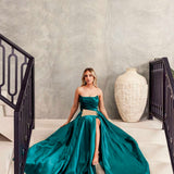 Paola Strapless Gown - Emerald