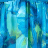Georgie ChiffonMidi Dress  - Blue Green Print