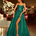Iris Corset Lace Gown - Emerald