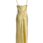 Maria Satin Maxi Dress - Yellow
