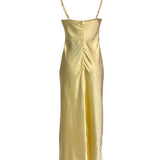 Maria Satin Maxi Dress - Yellow