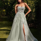 Desiree Strapless Beaded Gown - Sage
