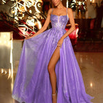 Iris Corset Sequin Gown - Lilac