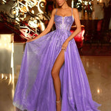Iris Corset Sequin Gown - Lilac