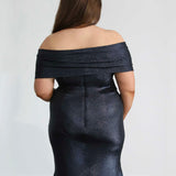 Forever Stretch Shimmer Gown - Midnight Navy