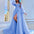 Savannah Off Shoulder Corset Gown - Blue Blossom