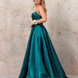 Paola Strapless Gown - Emerald