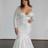 Ashley Stretch Shimmer Gown - Crystal White