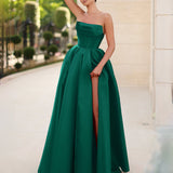 Adelina Strapless Corset Gown - Emerald