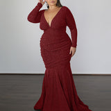 Ashley Metallic Jersey Gown - Flame