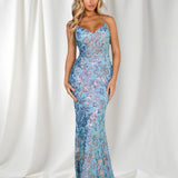 Ariel Mermaid Sequin Gown - Aqua