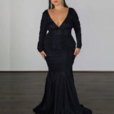 Ashley Stretch Shimmer Gown - Black