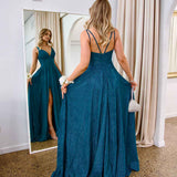 Ava Glitter Gown - Teal