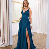 Ava Glitter Gown - Teal