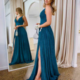 Ava Glitter Gown - Teal